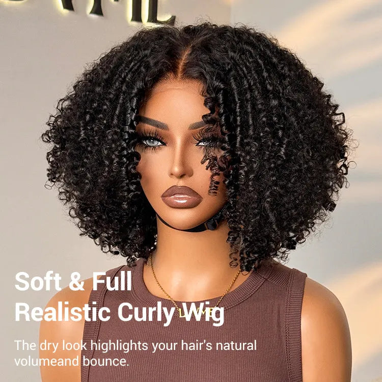Coily Curly 5x5 Closure HD Lace Glueless Pre-Cut Wig with Breathable Cap Secondary image