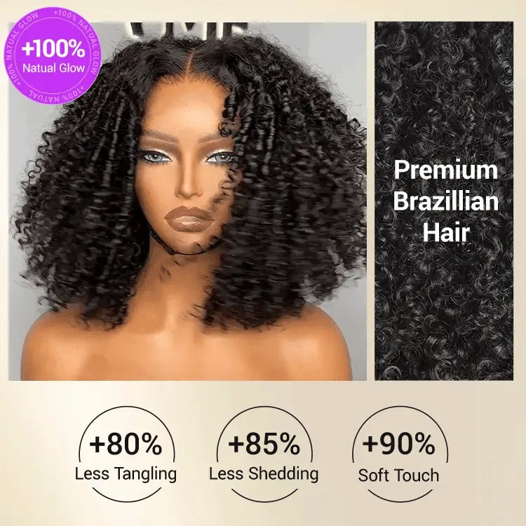 Coily Curly 5x5 Closure HD Lace Glueless Pre-Cut Wig with Breathable Cap