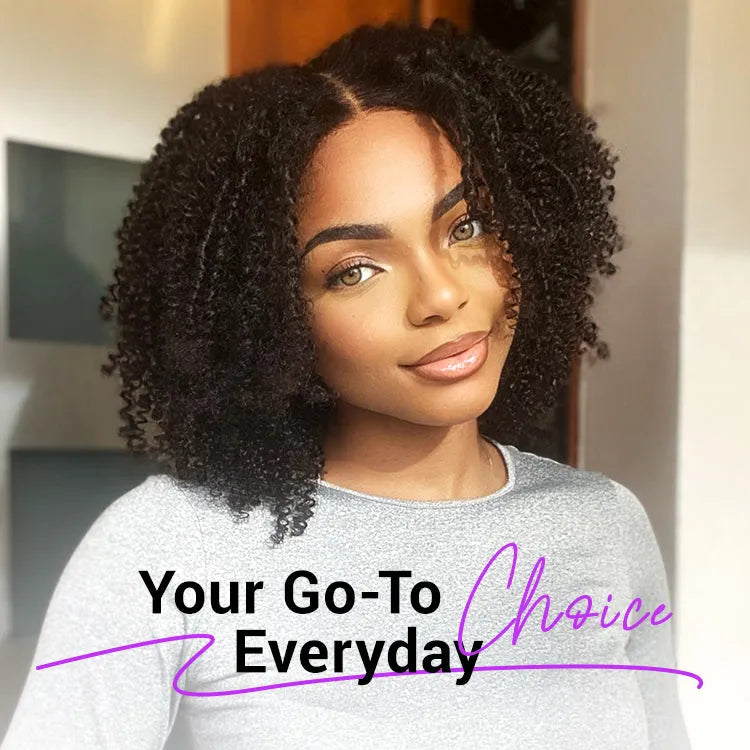 Coily Curly 5x5 Closure HD Lace Glueless Pre-Cut Wig with Breathable Cap