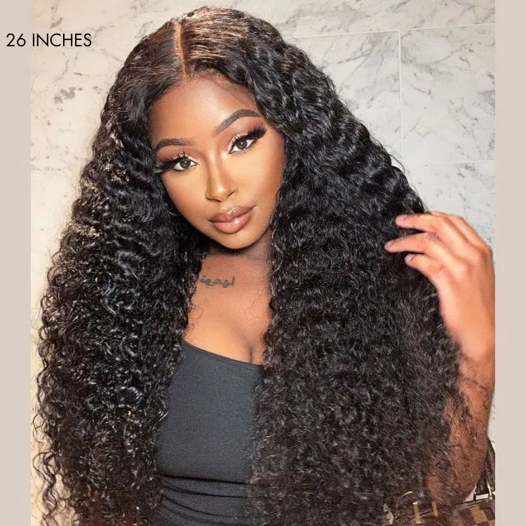 PreMax 250% Density Water Wave Glueless Flexi-Fit Drawstring 13x4 Frontal Lace Fluffy Curly High Density Wig Pre-Cut Lace Secondary image