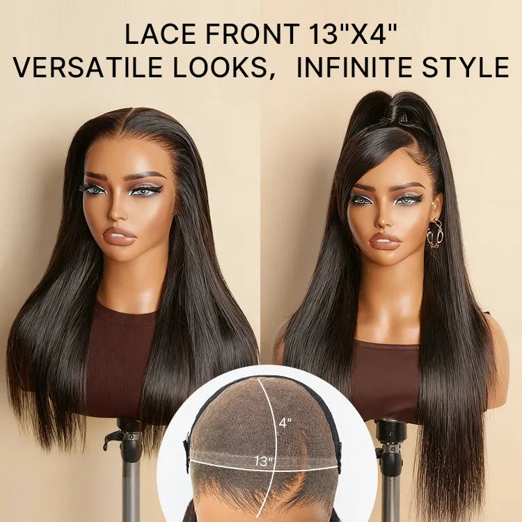 NatureMAX™ Silky Straight Glueless Ear-to-ear 13x4 HD Lace Front Wig Pre-Cut Lace
