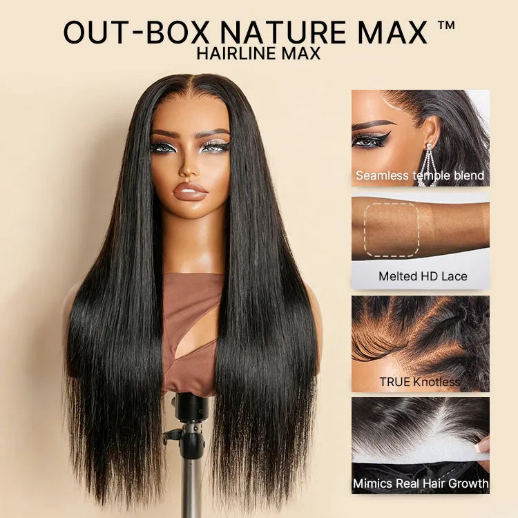 NatureMAX™ Silky Straight Glueless Ear-to-ear 13x4 HD Lace Front Wig Pre-Cut Lace Secondary image