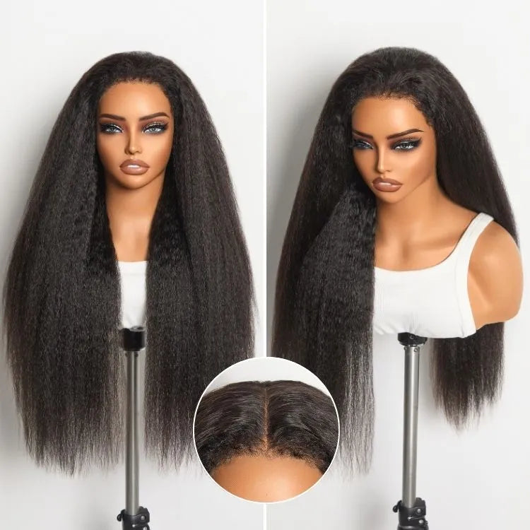 Luvme All-Day Comfort™ Wig 4C Kinky Edges Kinky Straight Glueless 7x6 Closure HD Lace Human Hair Wig Pre-Cut Lace Main image