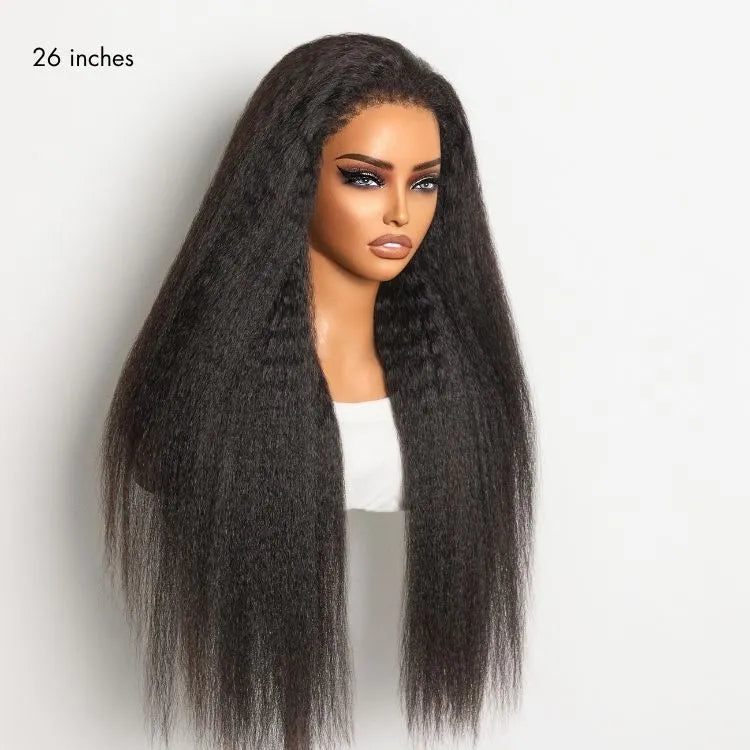 Luvme All-Day Comfort™ Wig 4C Kinky Edges Kinky Straight Glueless 7x6 Closure HD Lace Human Hair Wig Pre-Cut Lace