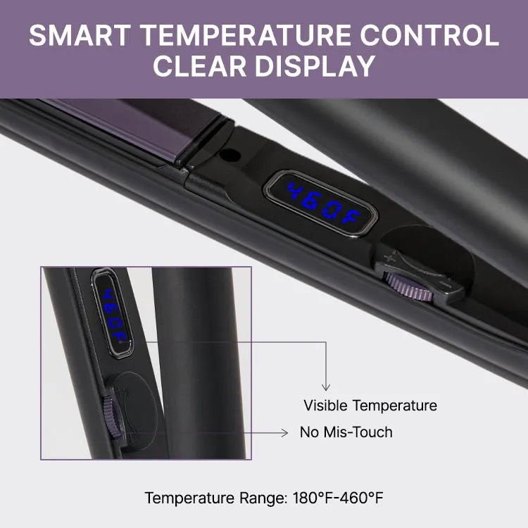 US only | 1PC Hair Straightener,  Up to 460°F, Quick, Smooth & Frizz-Free Styling Tool for Wigs and Natural Hair, Travel-Friendly