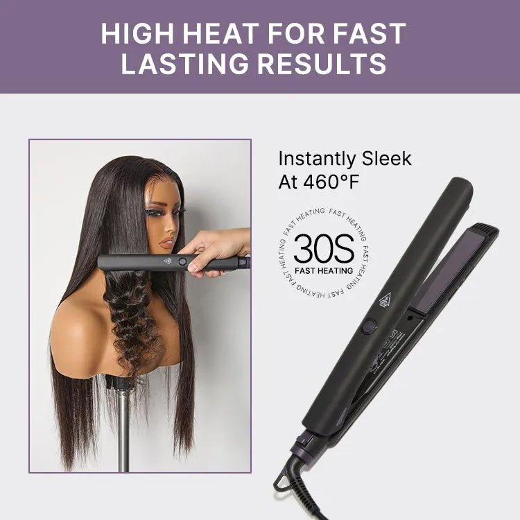 US only | 1PC Hair Straightener,  Up to 460°F, Quick, Smooth & Frizz-Free Styling Tool for Wigs and Natural Hair, Travel-Friendly Secondary image
