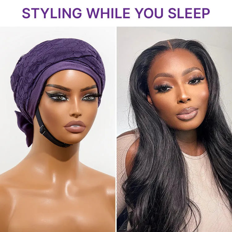 1PC Satin Wrap Bonnet for Long Hair, Frizz-Free Sleep & Effortless Waves by Morning