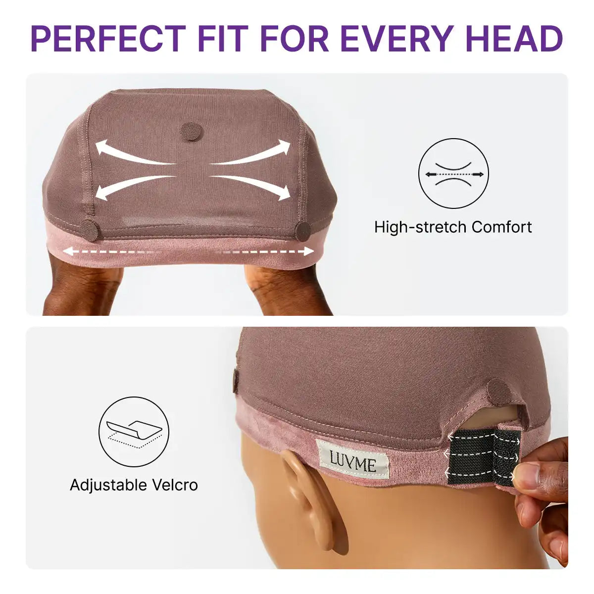 LUVME Wig Cap 2.0 – Adjustable, Skin-Friendly, Easy-Fit Velcro Design