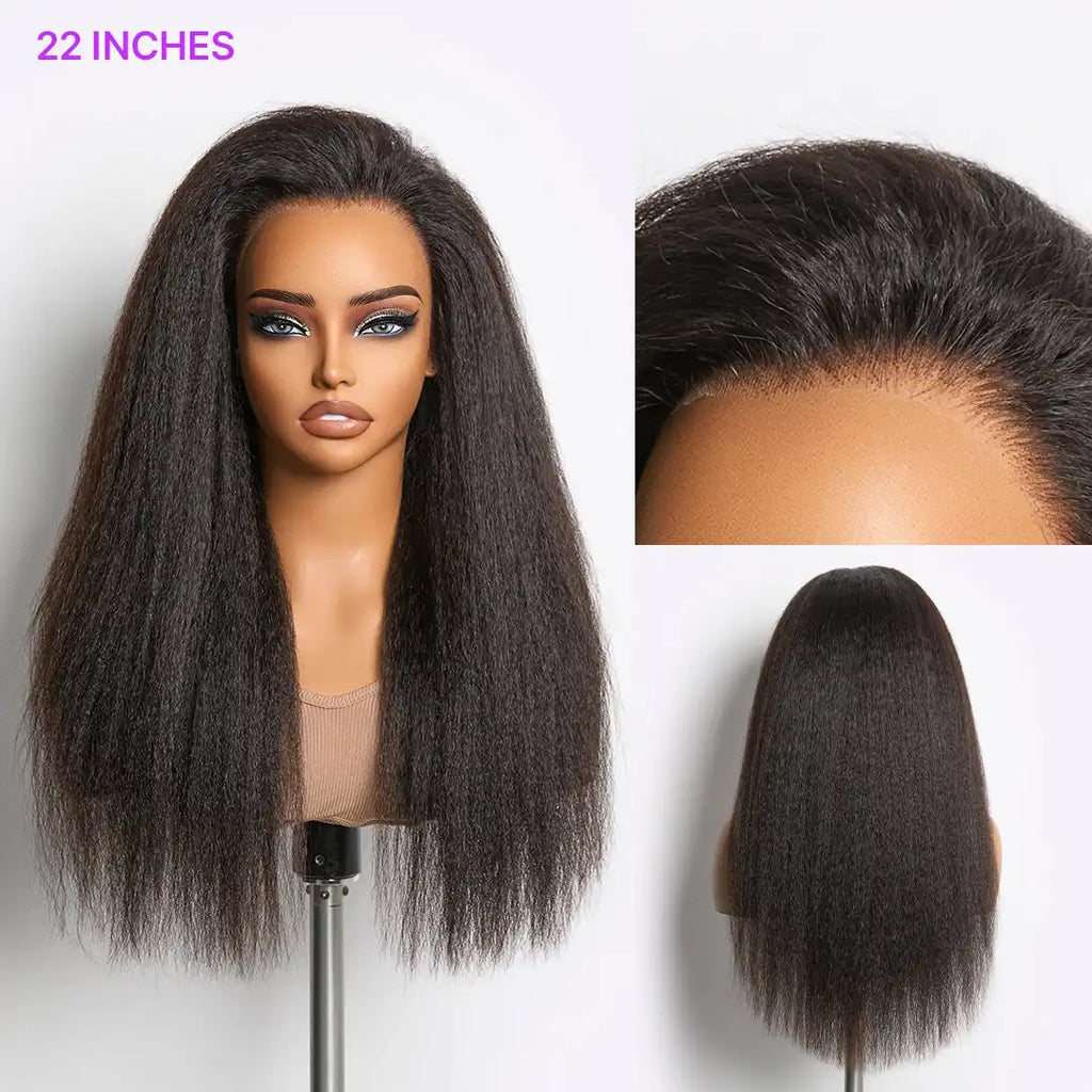 MyOwn-Fit™ 360 HD Lace Kinky Straight Wig Flexi-Fit Invisi Drawstring Cap & Pre-Cut Lace