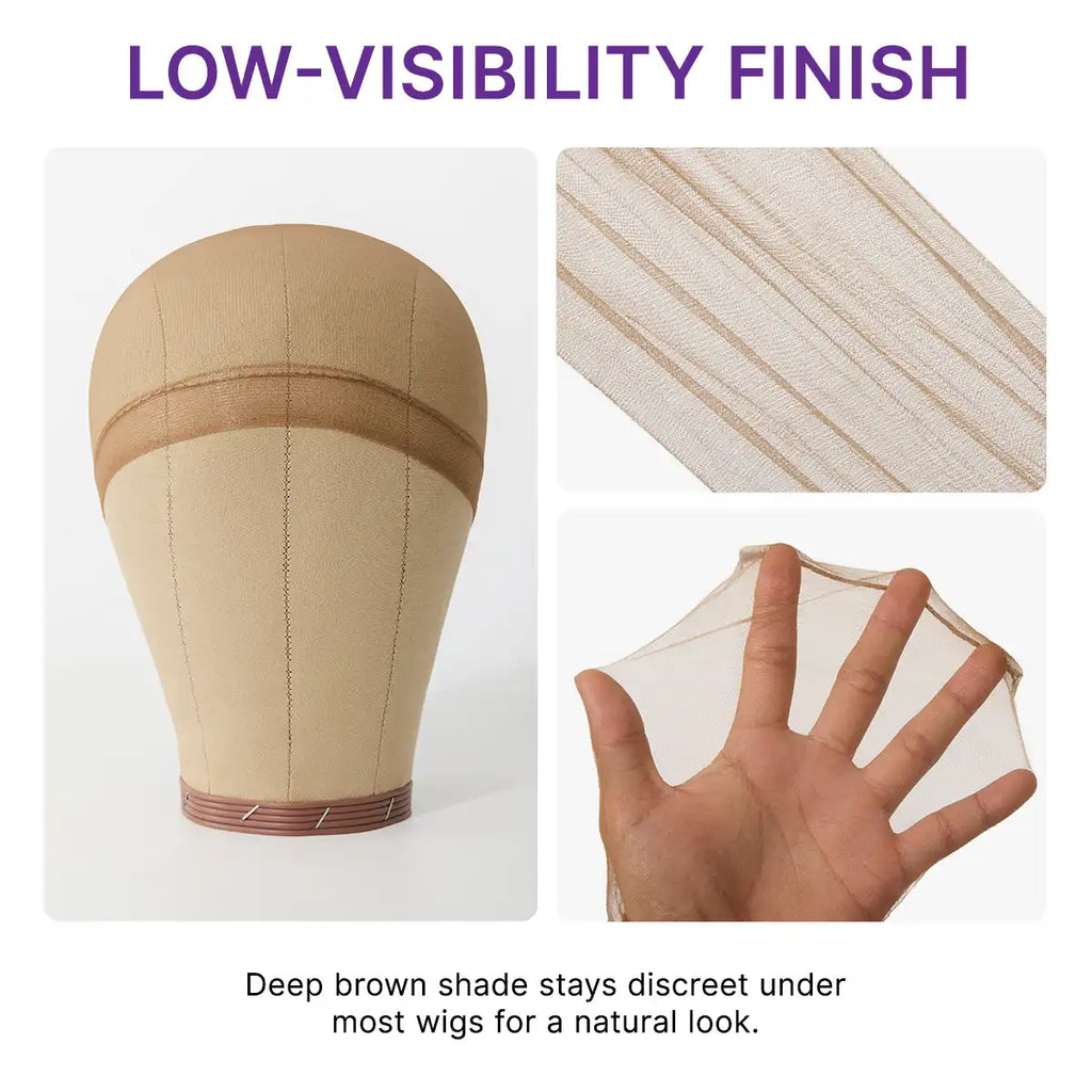 LUVME Wig Cap Set, 5 Packs (10 pcs, Dark Brown) – Soft, Stretchy, Breathable Caps with Secure Fit for Lace Wigs