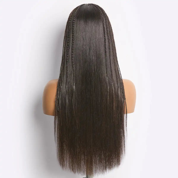 Readitress™ 180% Density Pre-Braided Silky Straight Human Hair Glueless Ear-to-Ear 13x4 Frontal Lace Wig Pre-Cut Lace