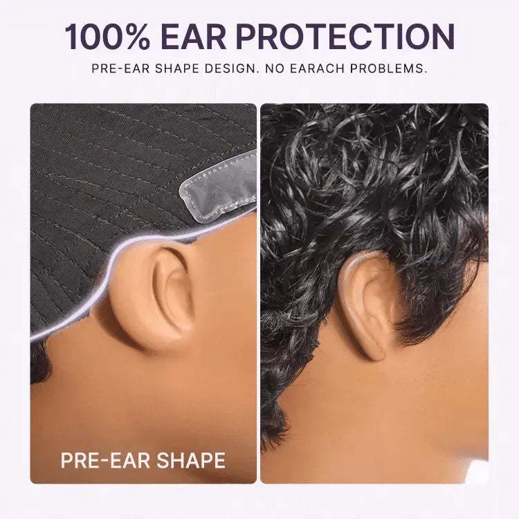 Throw On & Go Natural Black Big Curly Glueless Short Wig Ultra Comfort Cotton Cap Hair Loss Friendly Wig Secondary image