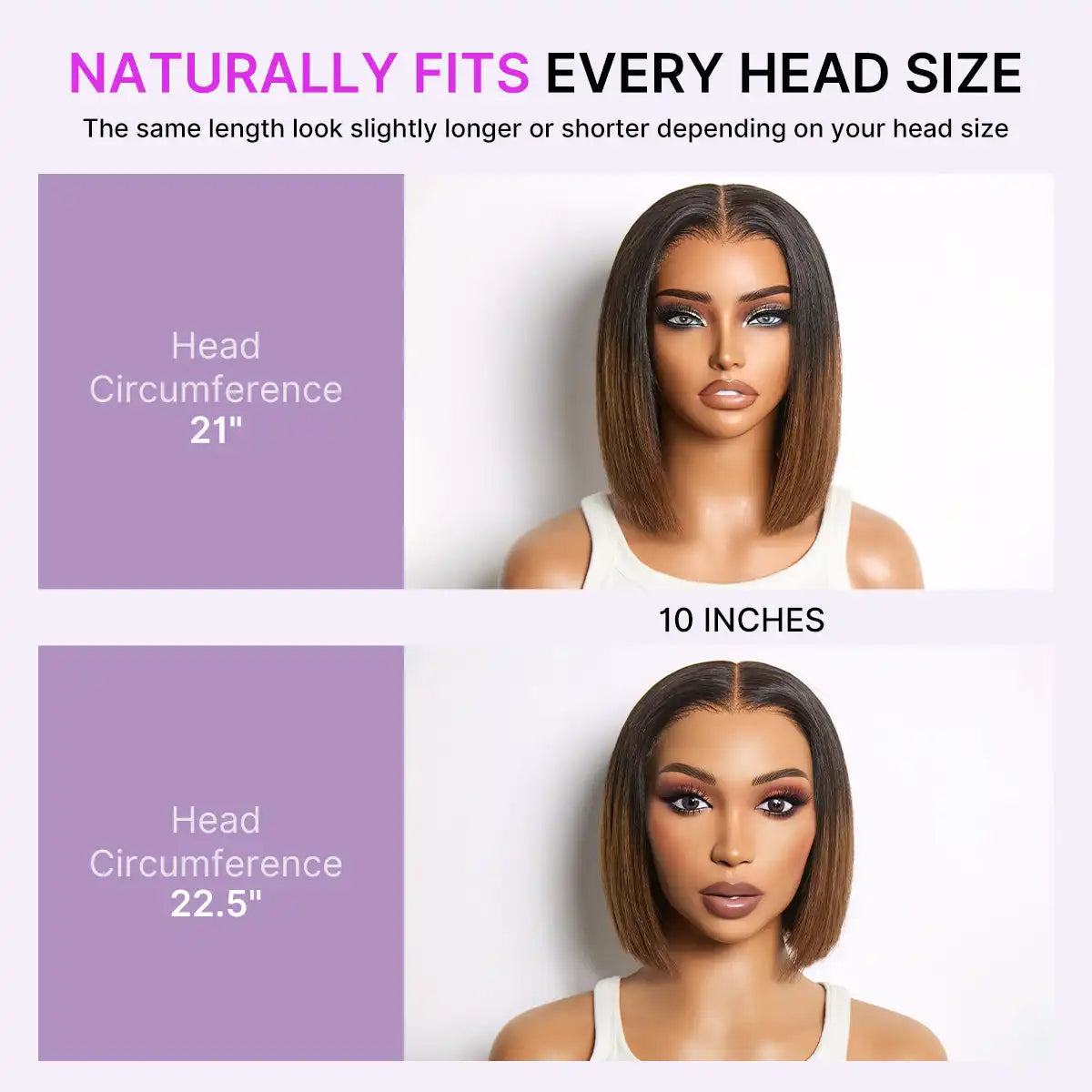 Luvme All-Day Comfort™ Wig Ombre Brown Silky Blunt Cut Bob Glueless 7x6 Closure HD Lace Wig Pre-Cut Lace