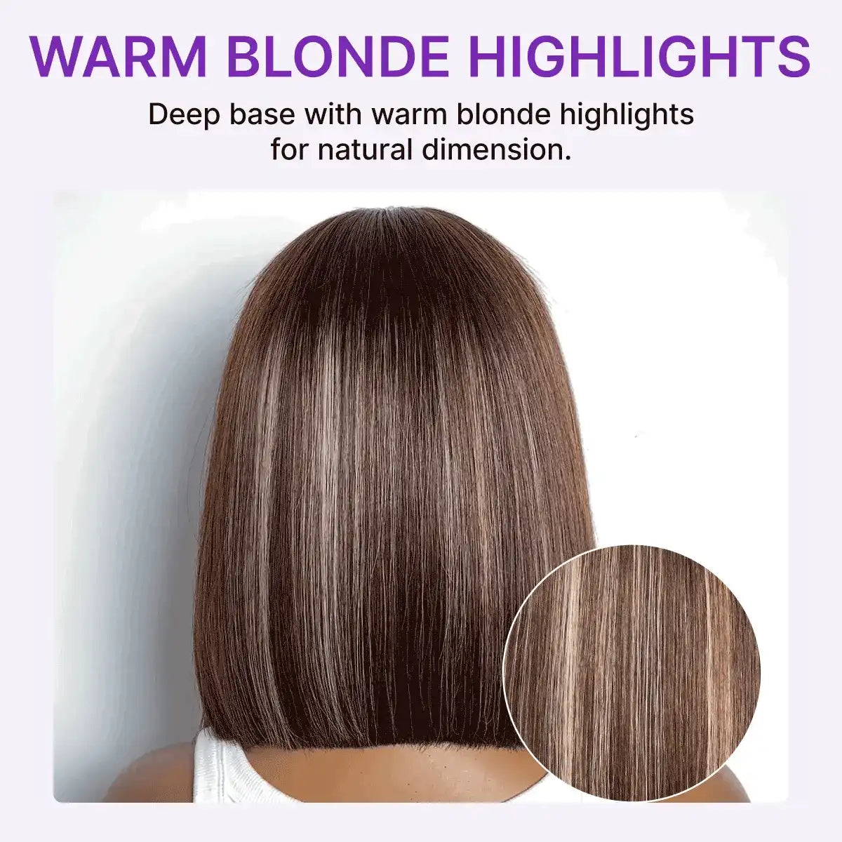 Ash Blonde Highlight Glueless 5x5 HD Closure Lace Bob Wig Pre-Cut Lace Flexi-Fit Drawstring Cap Secondary image
