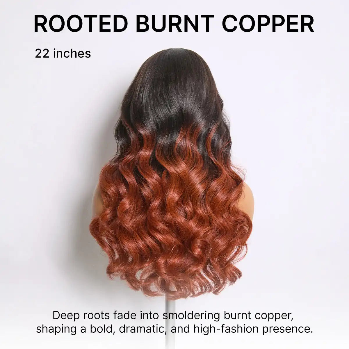 Ombre Reddish Brown Loose Wave Glueless 5x5 Closure Lace Wig with Bangs Pre-Cut Lace