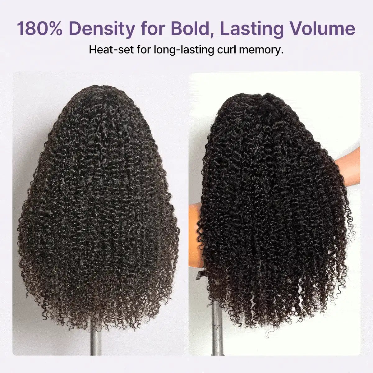 True Scalp Burmese Curly V Part Glueless Human Hair Wig Flexi-Fit Drawstring