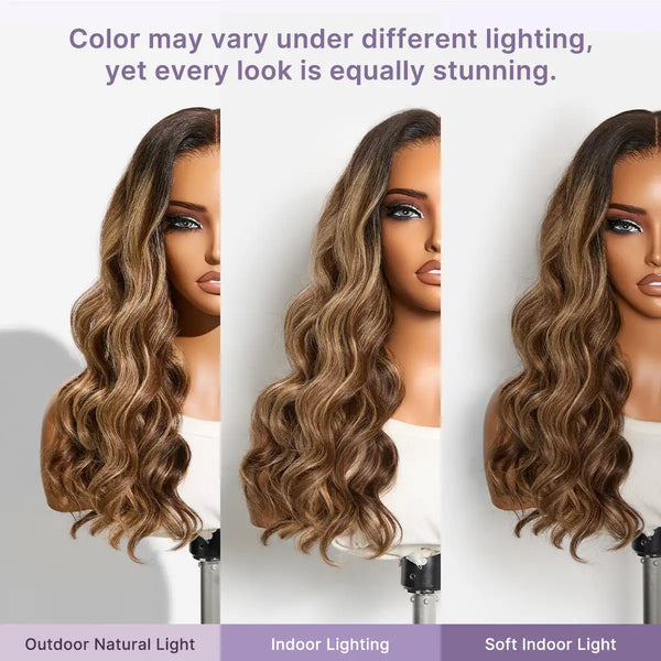 Luvme All-Day Comfort Wig 180% Density PartingMax Glueless 7x6 Closure HD Lace Blonde Highlight Loose Wave Wig Pre-Cut Lace
