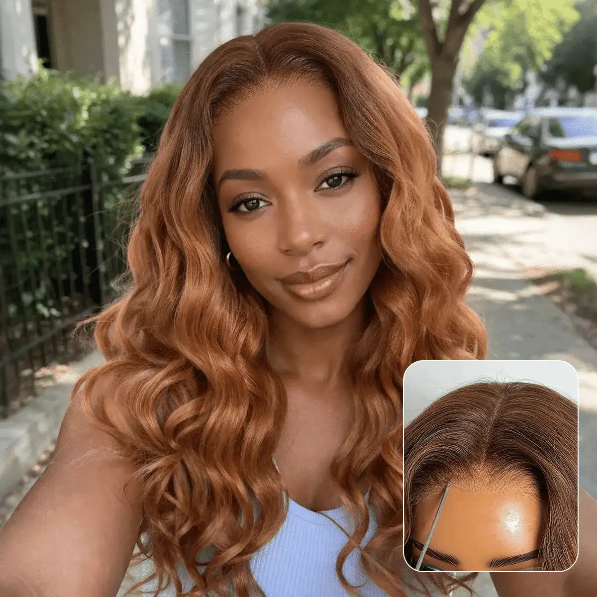 Ombre Ginger Loose Wave 180% Density Glueless 5x5 Closure HD Lace Wig Pre-Cut Lace Flexi-Fit Drawstring Main image
