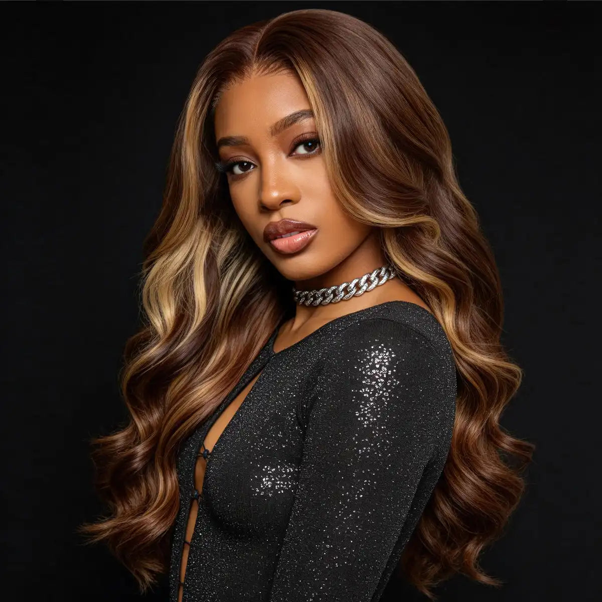 Rich Auntie |  RawMagic x Blonde Highlight Body Wave 13x6 Frontal HD Lace Glueless Wig Human Hair Secondary image
