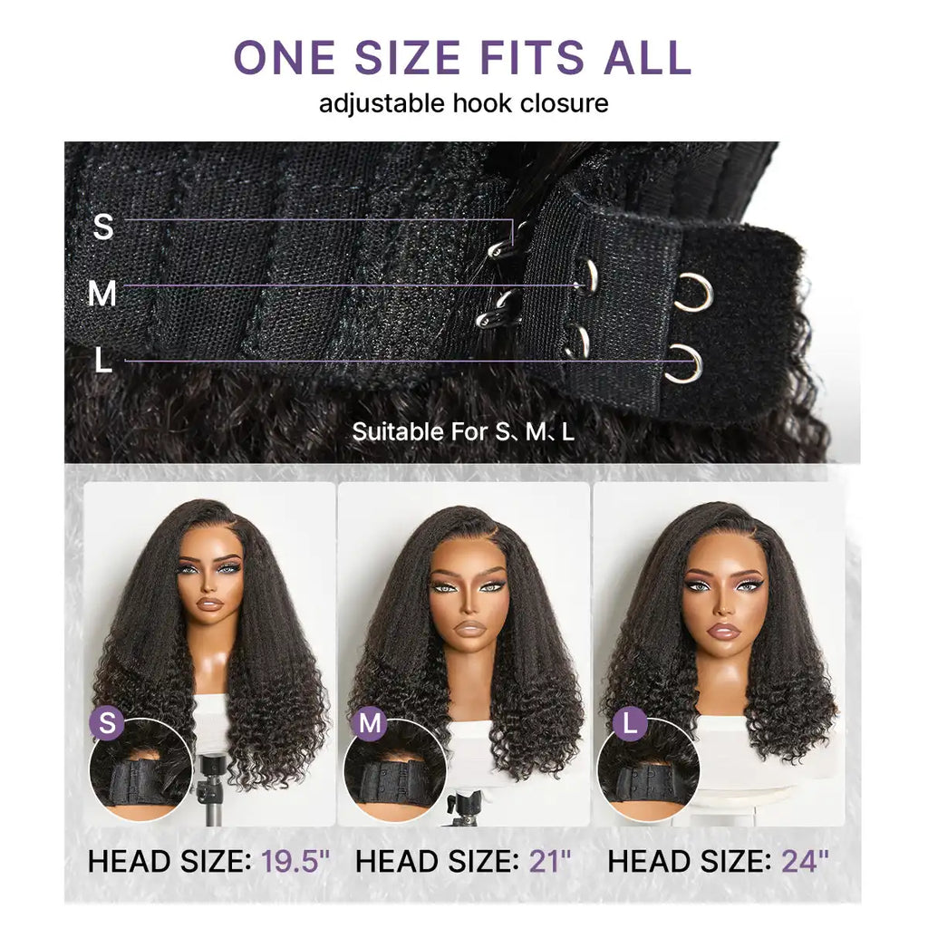 Luvme All-Day Comfort Wig PartingMax Natural Black Kinky Straight to Curly 7x6 Closure HD Lace Glueless Wig Pre Cut Lace