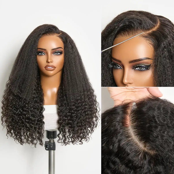 Luvme All-Day Comfort Wig PartingMax Natural Black Kinky Straight to Curly 7x6 Closure HD Lace Glueless Wig Pre Cut Lace