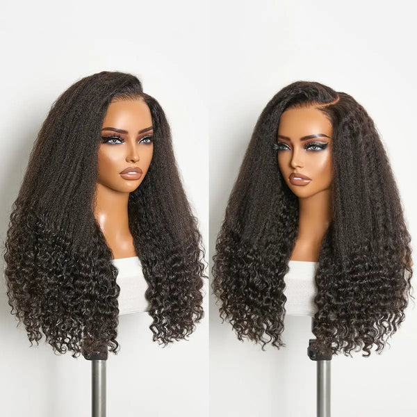 Luvme All-Day Comfort Wig PartingMax Natural Black Kinky Straight to Curly 7x6 Closure HD Lace Glueless Wig Pre Cut Lace