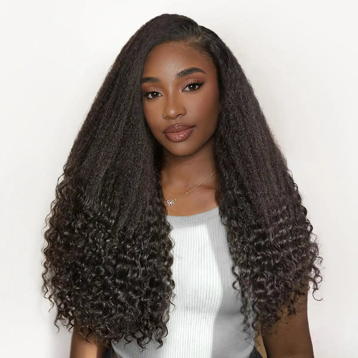 Luvme All-Day Comfort Wig PartingMax Natural Black Kinky Straight to Curly 7x6 Closure HD Lace Glueless Wig Pre Cut Lace Secondary image