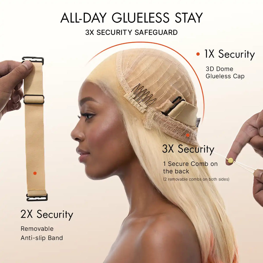 613 Blonde to Ginger Ombre Body Wave Glueless Ear-to-ear 13x4 HD Lace Front Wig Pre-Cut Lace Flexi-Fit Drawstring Cap