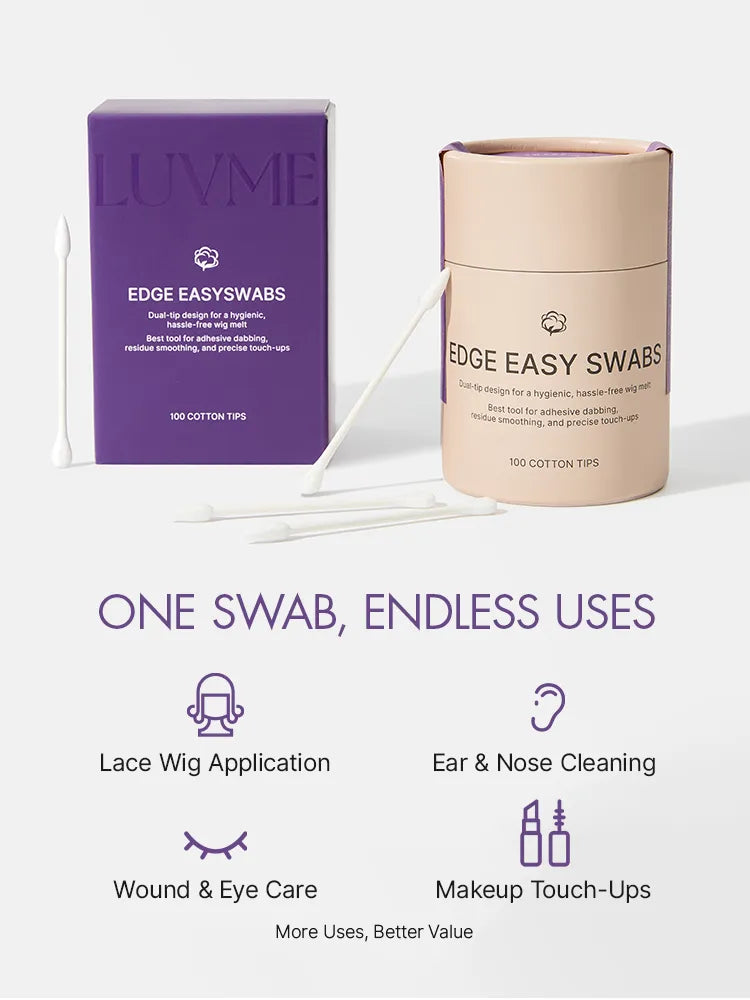 LUVME 100pcs Dual-Tip Cotton Swabs