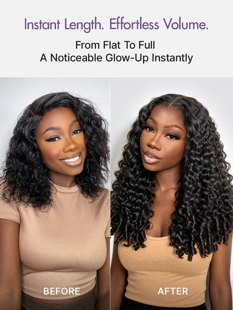 Burmese Curly Finger Coil Ends Seamless Clip in Extensions Real Human Hair Pieces 135g 9pcs / 7pcs with Free Gift Secondary image