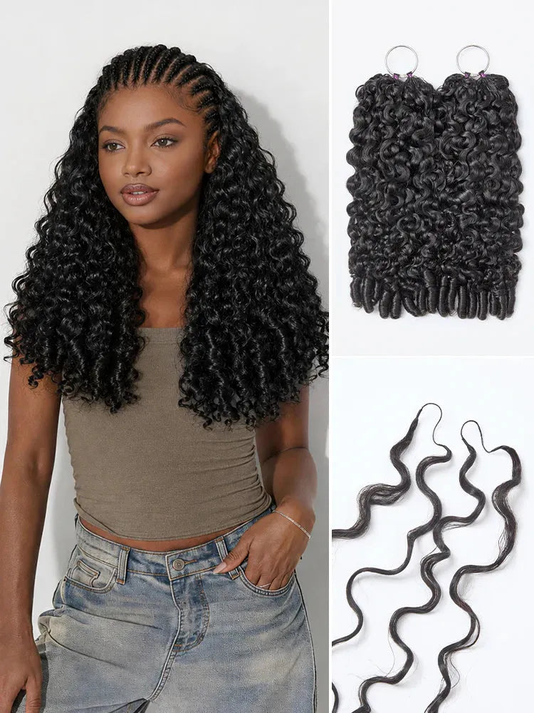 Readitress™ Pre-Separated Feather Crochet Human Hair for Miracle Knots Boho Braids | Deep Wave, Burmese Curly Protective Style (Free Gifts Included)  - US Only