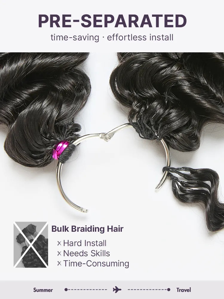 Readitress™ Pre-Separated Feather Crochet Human Hair for Miracle Knots Boho Braids | Deep Wave, Burmese Curly Protective Style (Free Gifts Included)  - US Only