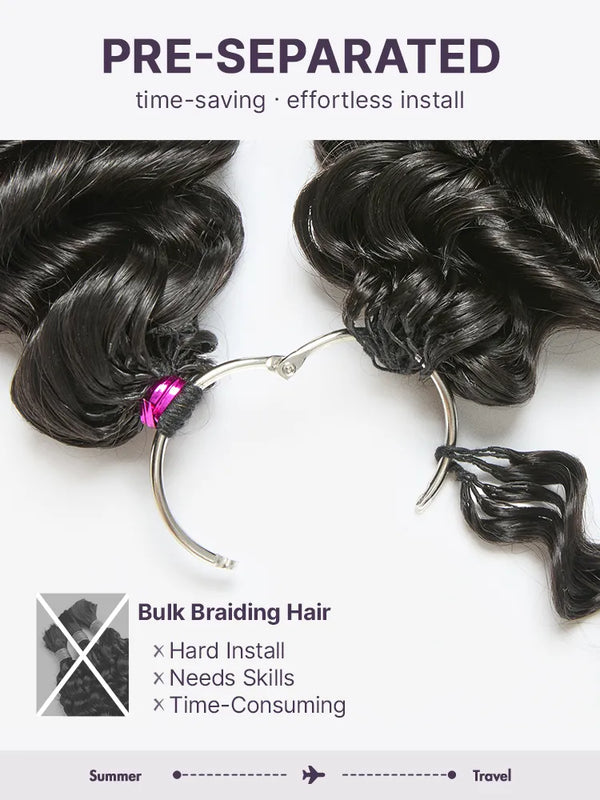 Readitress™ Pre-Separated Feather Crochet Human Hair for Miracle Knots Boho Braids | Deep Wave, Burmese Curly Protective Style (Free Gifts Included)  - US Only