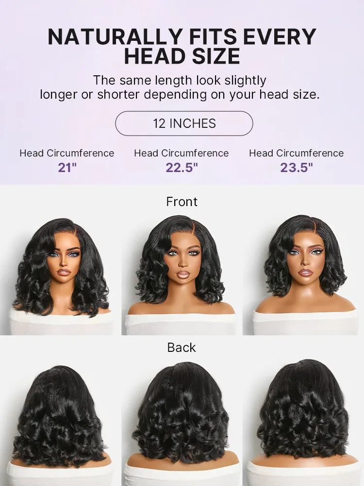 180% Density Effortless Natural Black Kinky Straight 5x5 HD Lace Loose Wave Wig Pre-cut Lace