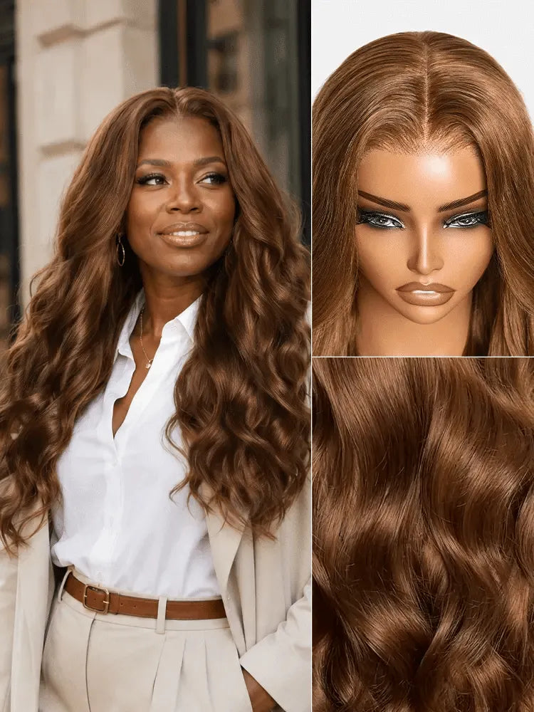 All Day Curl Hold Honey Chestnut Brown 180% Density Loose Wave 7x6 Closure HD Lace Glueless Wig Pre-Cut Lace Main image