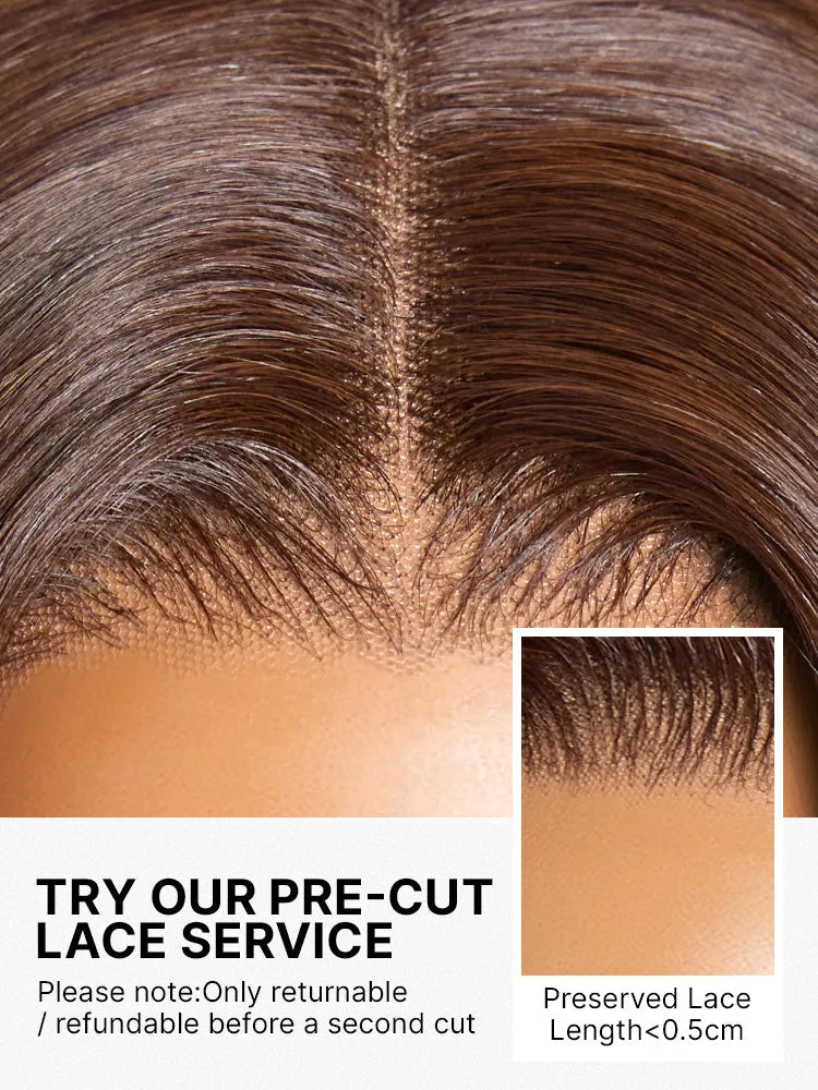 Ginger Ombre 13x4 Lace Front Glueless Blunt Cut Bob Human Hair Wig Pre-cut Lace