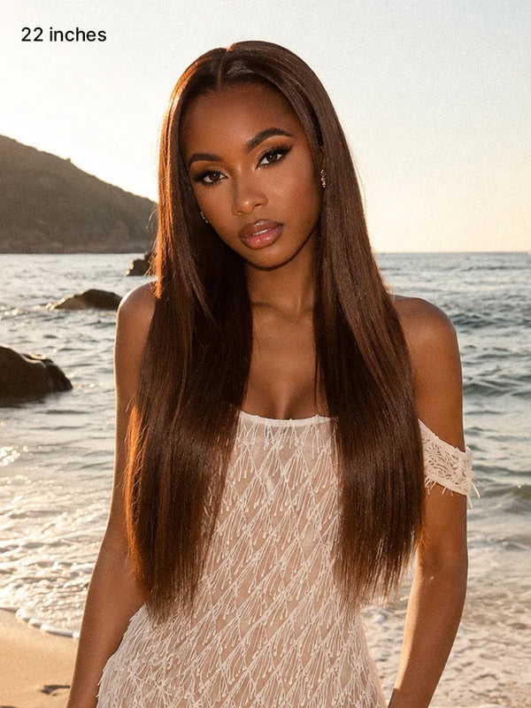 PreMax Wigs | Super Natural Hairline Silky Straight Glueless 13x4 Frontal Lace Wig Human Hair Pre-Cut Lace