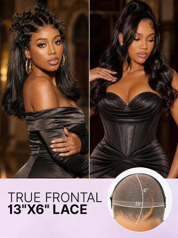 NatureMAX™ 200% Density Loose Wave Glueless 13x6 HD Lace Front Wig Human Hair Pre-Cut Lace Flexi-Fit Drawstring Cap