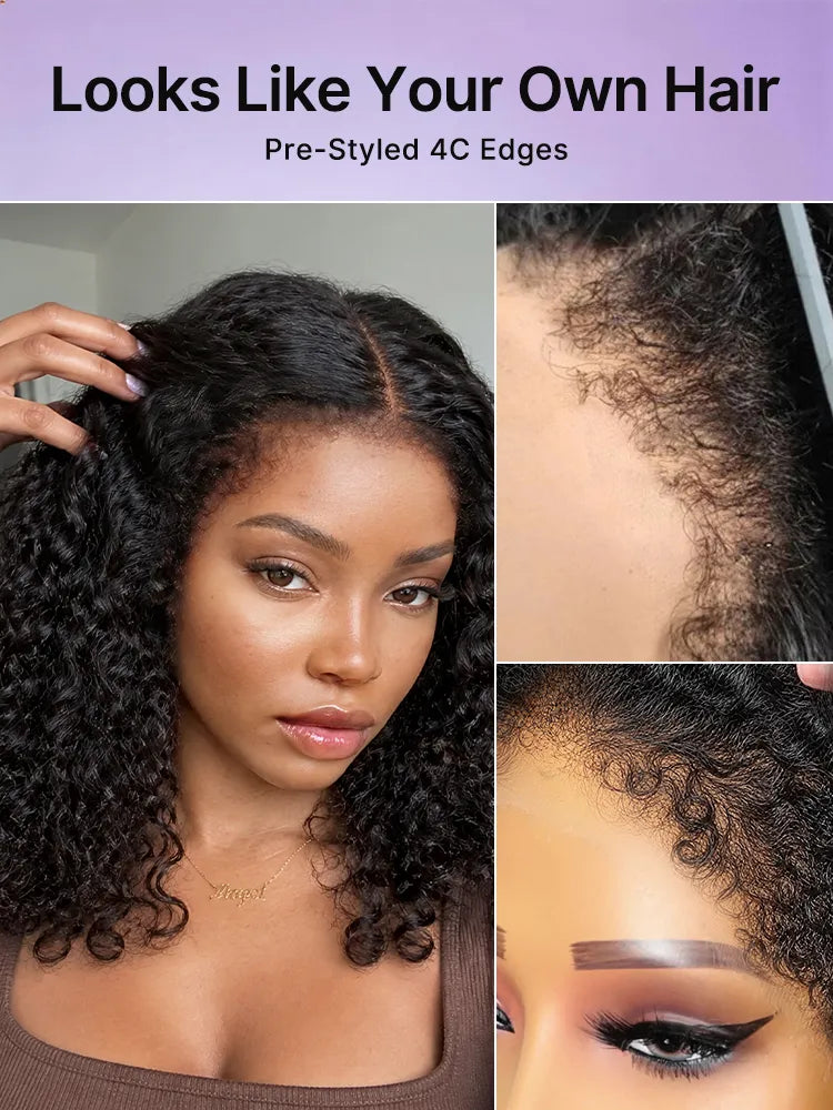 PreMax 180% Density 4C Edges Water Wave Wig 13x4 Frontal Pre-Cut Lace Wig Flexi-Fit Drawstring Cap Secondary image