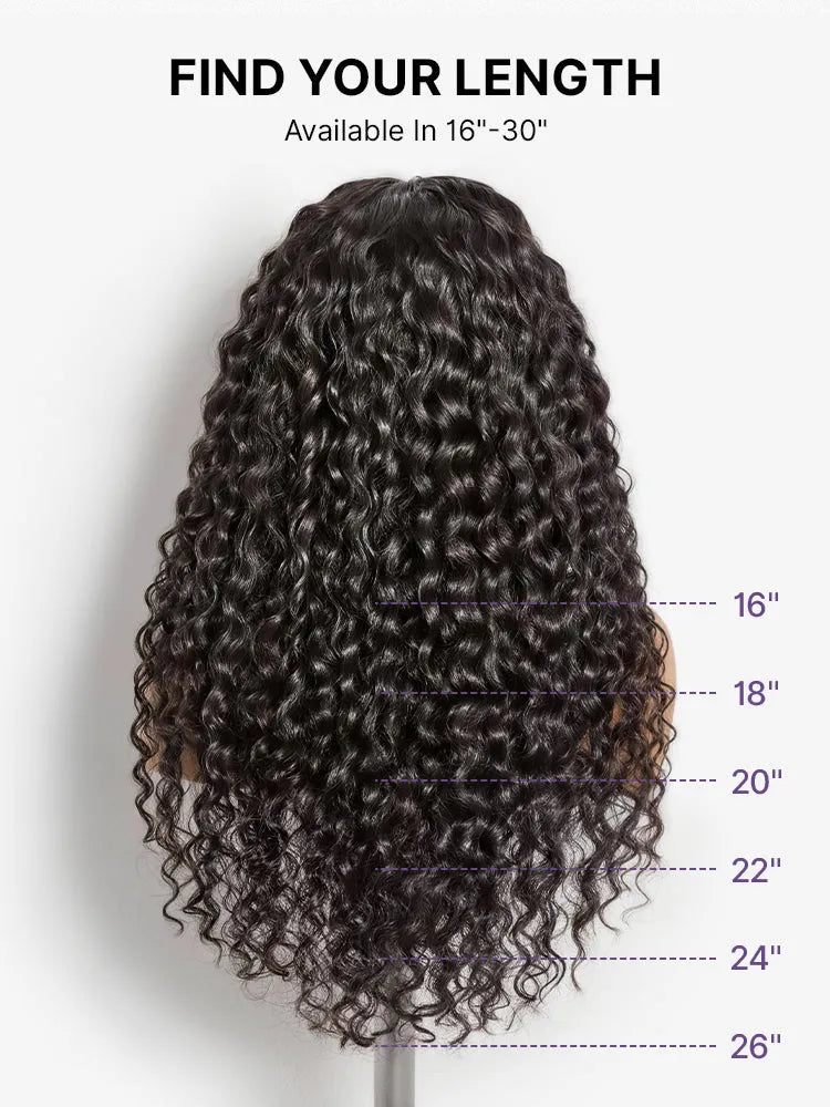 PreMax 180% Density 4C Edges Water Wave Wig 13x4 Frontal Pre-Cut Lace Wig Flexi-Fit Drawstring Cap