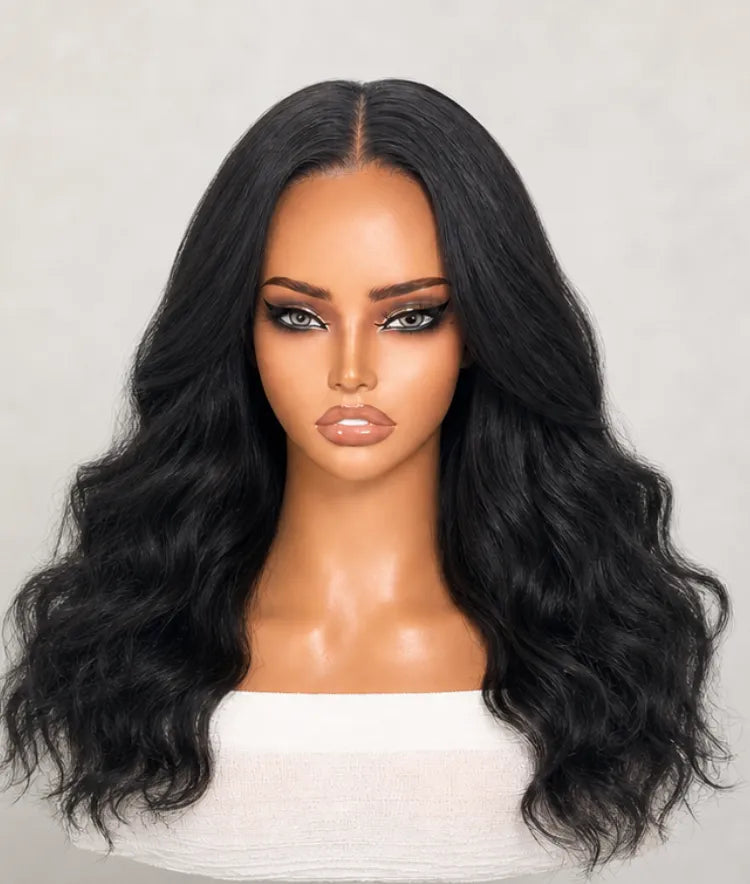 Luvme Natural Black Glueless 7x6 Closure HD Lace Yaki Blow Out Body Wave Long Wig Pre-Cut Lace Main image