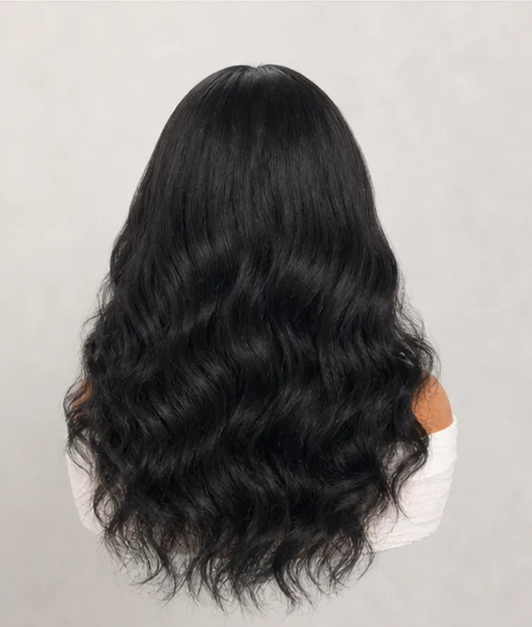 Luvme Natural Black Glueless 7x6 Closure HD Lace Yaki Blow Out Body Wave Long Wig Pre-Cut Lace