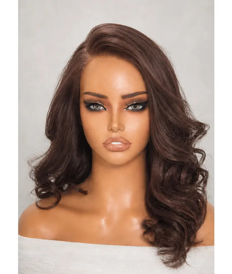 Luvme All Day Curls Hold 7x6 Closure HD Lace Solid Dark Chocolate Brown Loose Body Wave Glueless Long Wig Pre-Cut Lace Main image