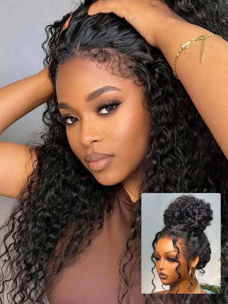 PreMax 180% Density 4C Edges Water Wave Wig 13x4 Frontal Pre-Cut Lace Wig Flexi-Fit Drawstring Cap Main image