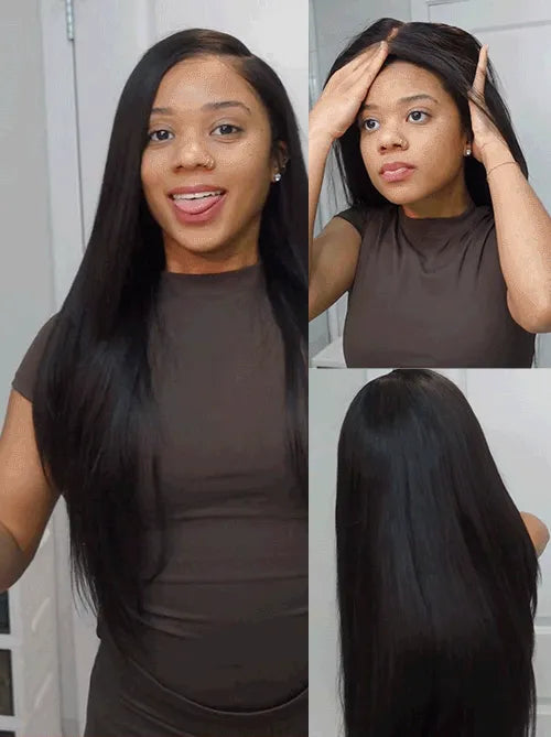 Luvme All-Day Comfort™ Wig 180% Density Butterfly Cut Layered Light Yaki Straight Glueless 7x6 Closure HD Lace Human Hair Wig Pre-Cut Lace Secondary image