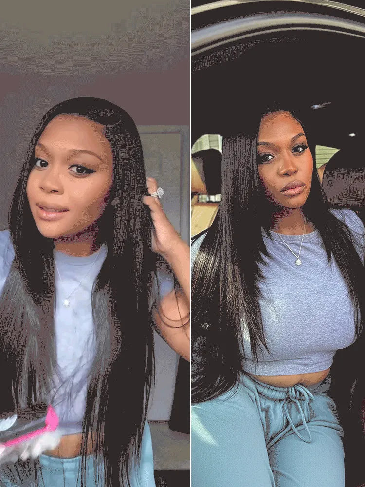 Luvme All-Day Comfort™ Wig 180% Density Butterfly Cut Layered Light Yaki Straight Glueless 7x6 Closure HD Lace Human Hair Wig Pre-Cut Lace Main image