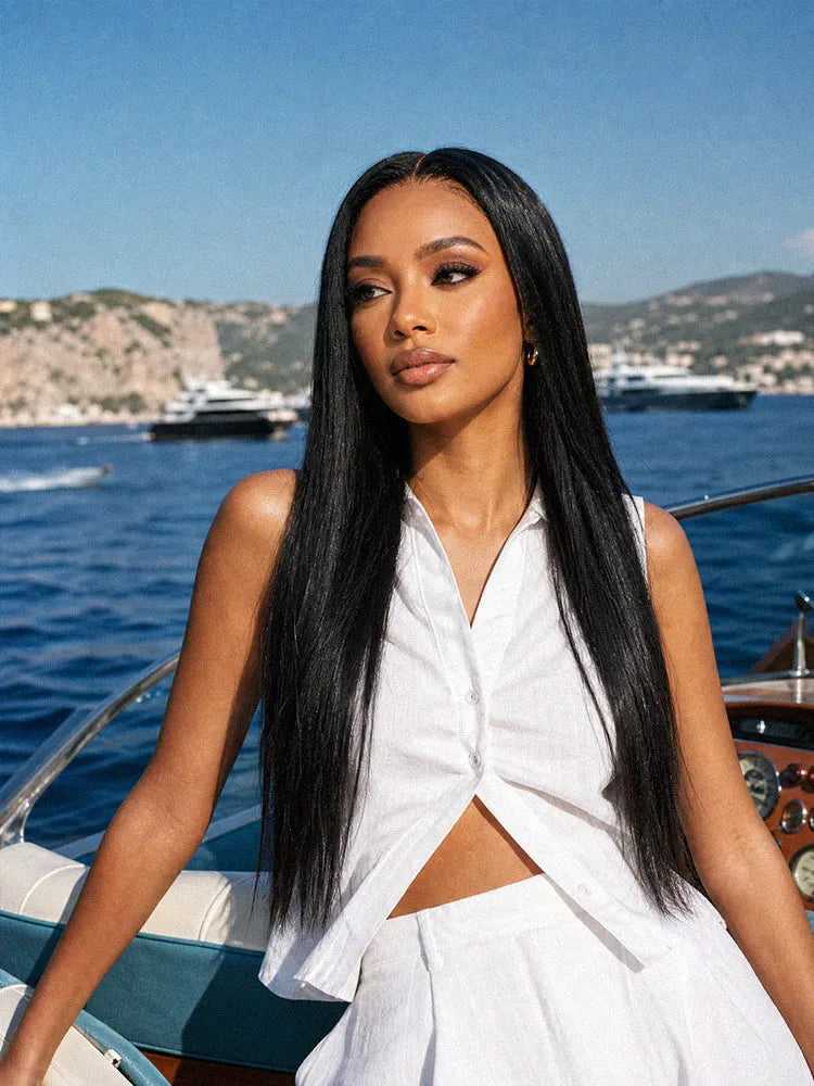 AiryFit™ Scalp Care Wigs - Silky Straight Middle Part Glueless 5x5 Closure Lace Long Wig Pre-Cut Lace Secondary image