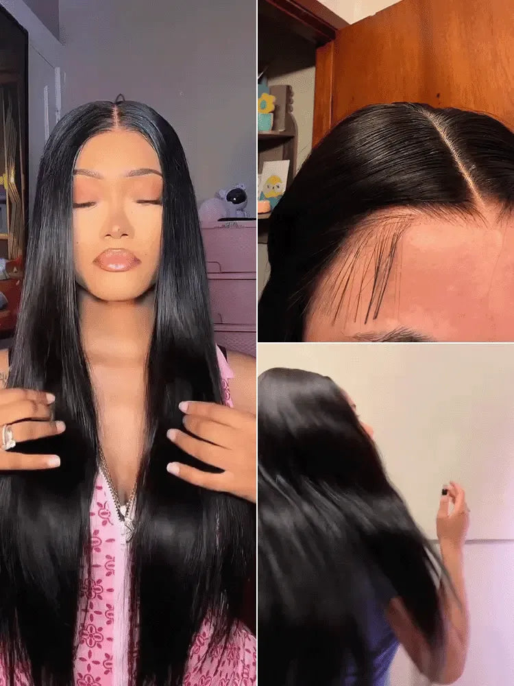 AiryFit™ Scalp Care Wigs - Silky Straight Middle Part Glueless 5x5 Closure Lace Long Wig Pre-Cut Lace Main image