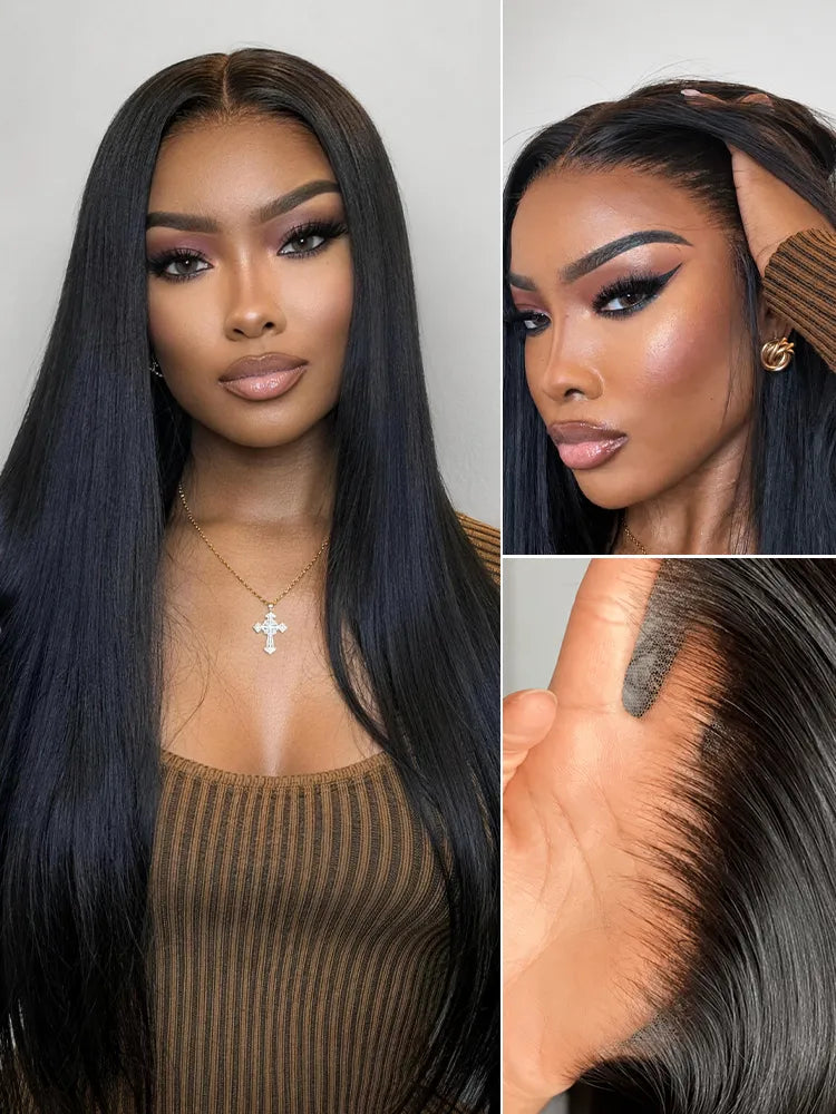 PreMax Wigs | Super Natural Hairline Silky Straight Glueless 13x4 Frontal Lace Wig Human Hair Pre-Cut Lace Main image