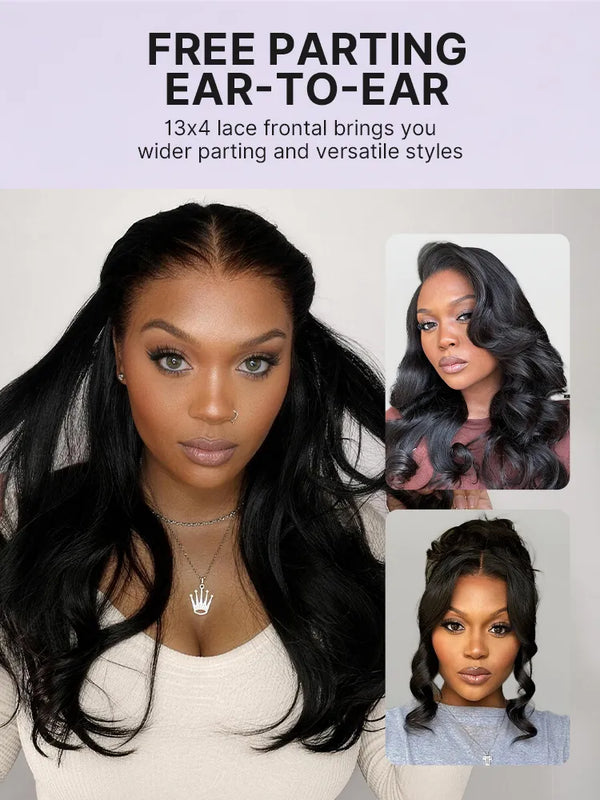 PreMax Wigs | Super Natural Hairline Silky Straight Glueless 13x4 Frontal Lace Wig Human Hair Pre-Cut Lace